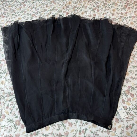 NWT Vintage Spenser Jeremy Black Silk Chiffon Skirt 10 - Picture 5 of 5